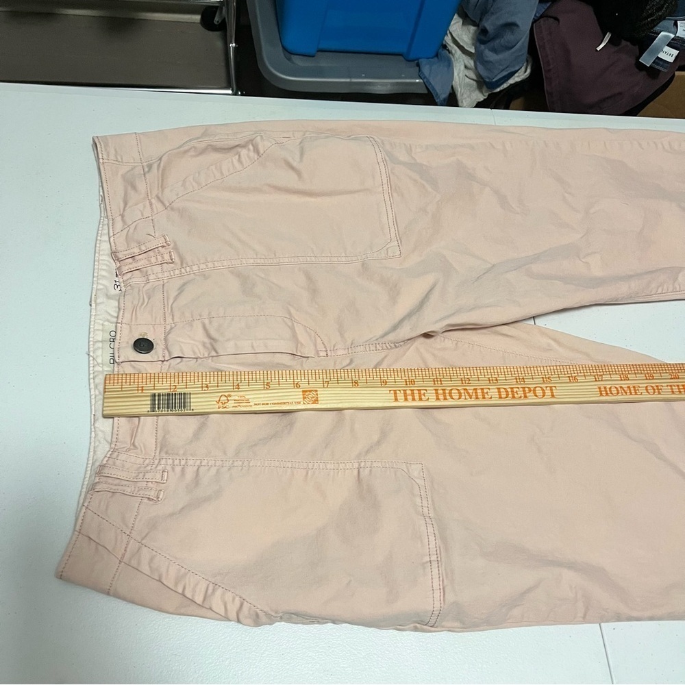 Anthropologie Pilcro Utility Slim Straight Leg Pants Light Pink Raw Hem 31 I - Picture 5 of 10